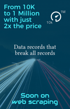 Upgrade from 10k to 1 Million records with just 2x the price - coming soon